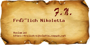 Frölich Nikoletta névjegykártya